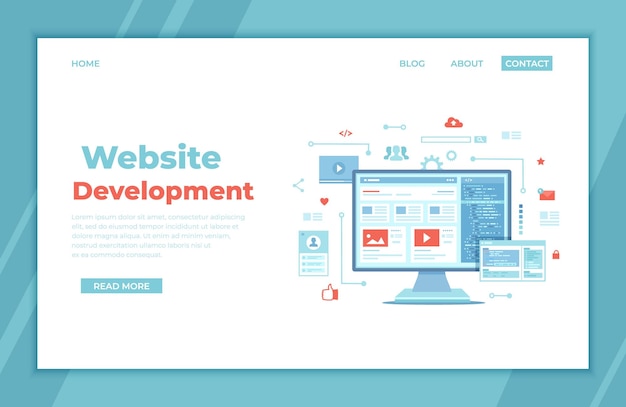 Vector web development optimization user experience user interface in ecommerce website layout element