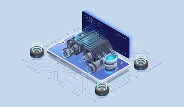 Vector web engine, programming tools. software development. technology visualization.