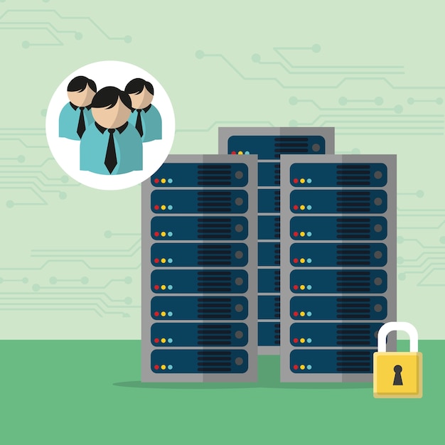 Vector web hosting of data center 