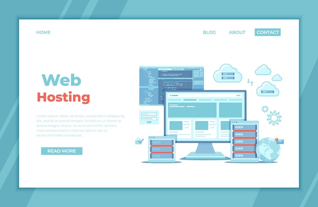 Vector web hosting data security loud computing storage information processing database network conne