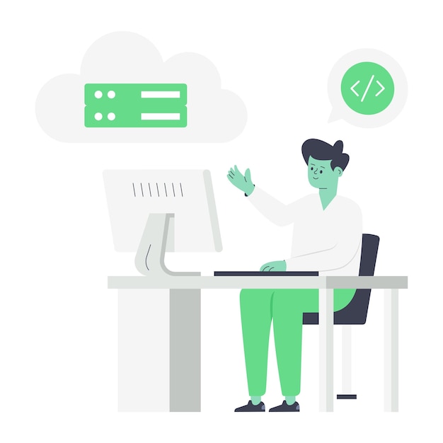 Vector a web hosting flat illustration