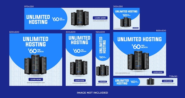 Vector web hosting web banner ad template