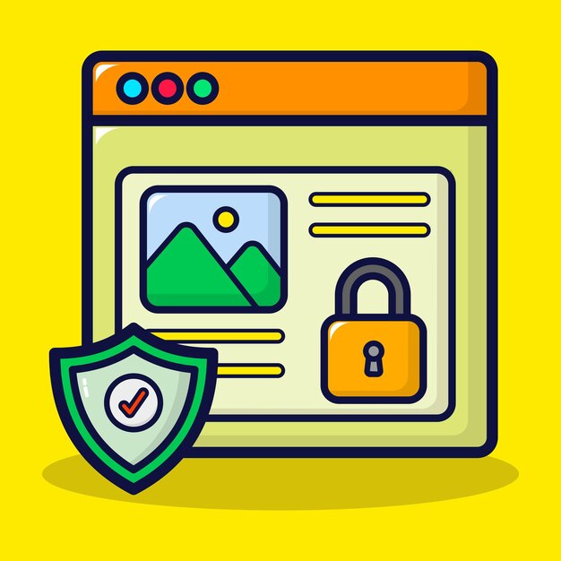 Vector web security icon seo management concept isolated on premium design