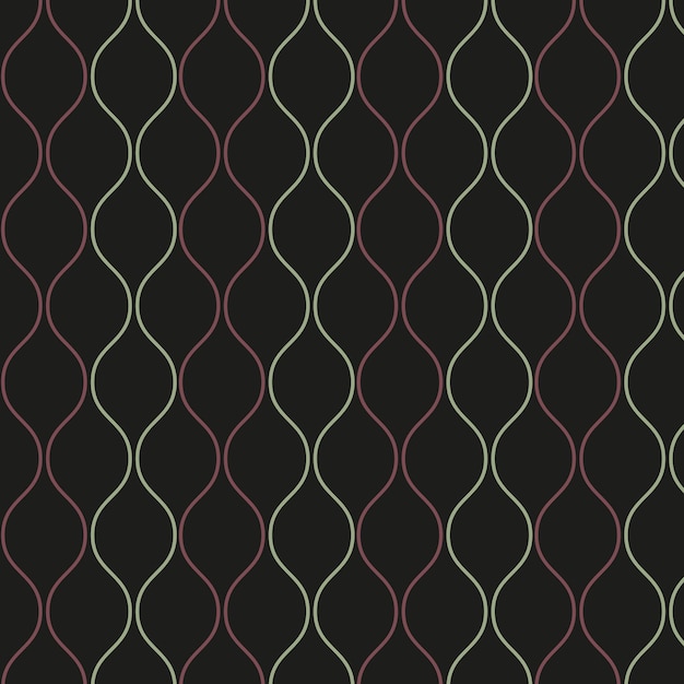 Vector web textiles in the style of the 70s, 80s. colored waves on dark.
