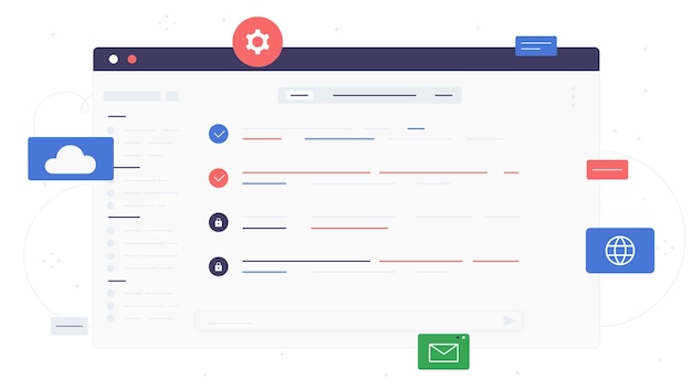 Vector webpage interface concept template for webpage ui and ux design element for browser and mobile