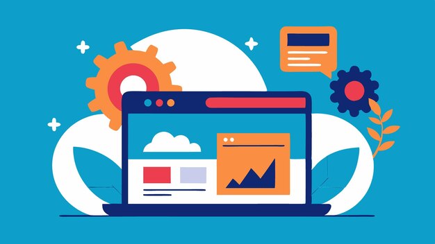 Vector website analytics dashboard for business performance improvement