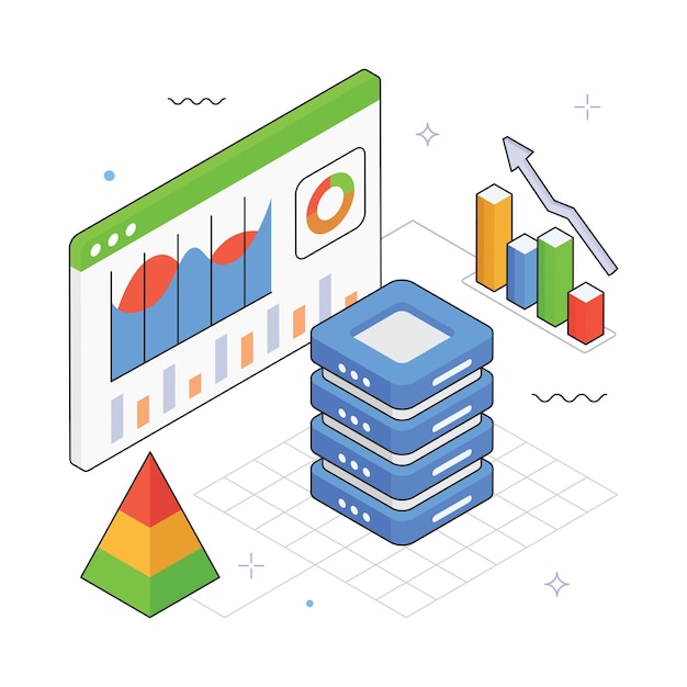 Vector website analytics vector isometric illustration eps 10 file