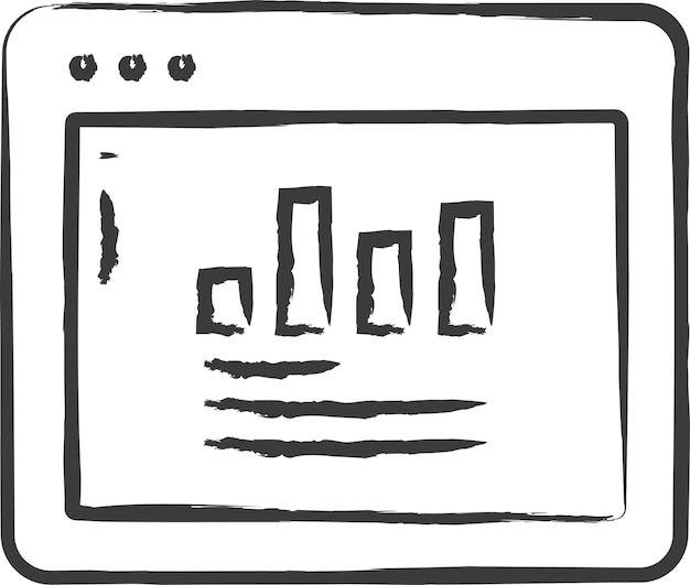 Vector website browser hand drawn vector illustration