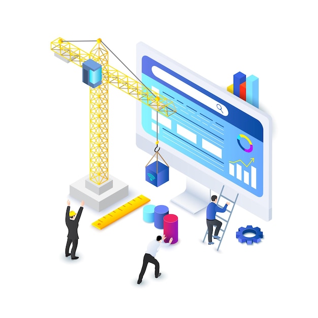 Vector website business vector flat design template