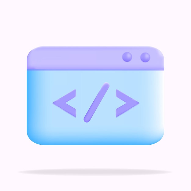 Vector website coding web page web development concept 3d vector icon