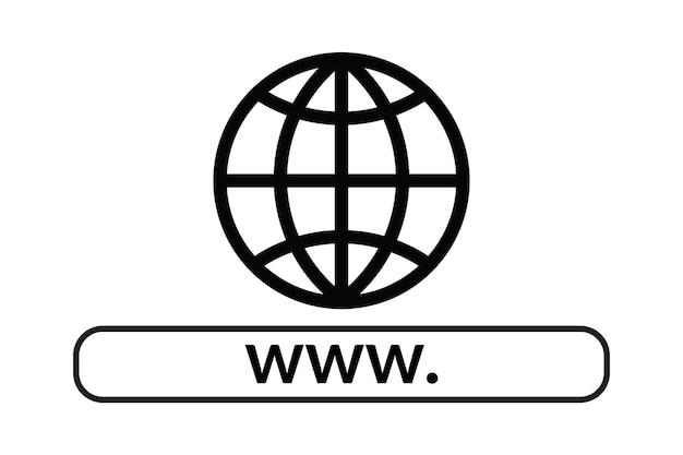 Vector website interface element with web icon and push button vector illustration