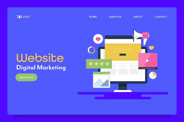 Vector website marketing conceptual banner