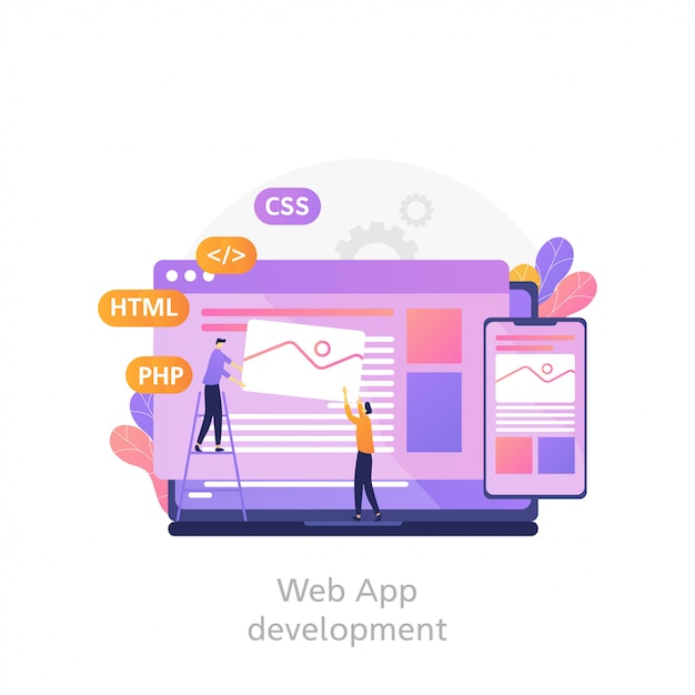 Vector website programming and coding, web and app development. web designer  