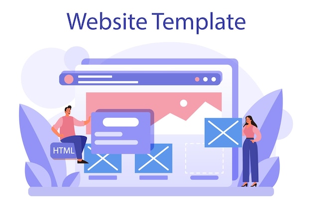 Vector website prototyping web page modeling interface development brainstorming and creative idea concept isolated flat vector illustration