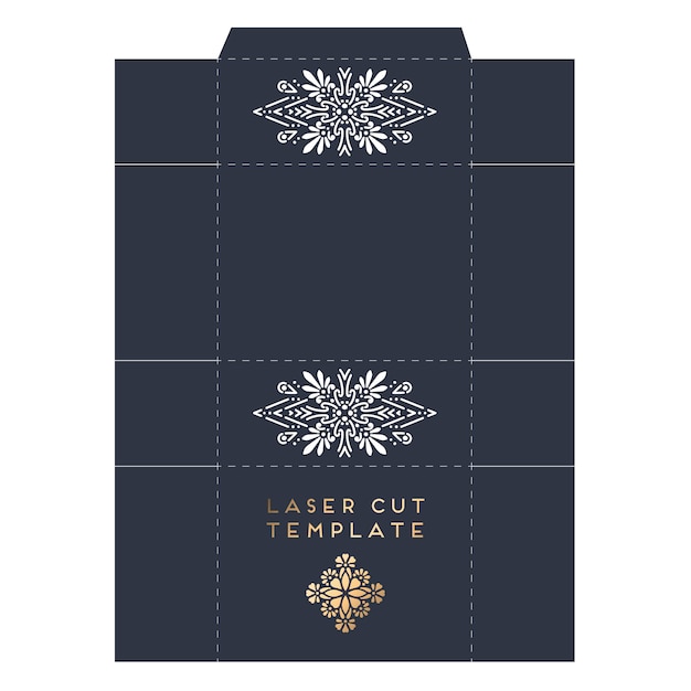 Vector wedding card laser cut template