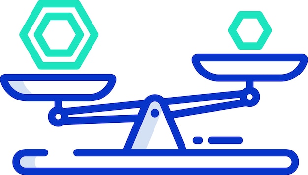 Vector weighing scale outline color vector illustration