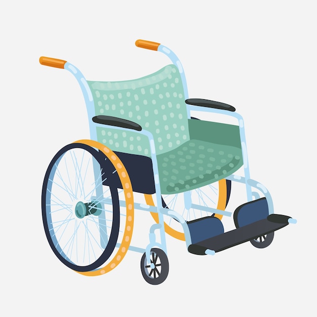 Vector wheelchair . classic transport chair for disabled people, sick, or injured, medical equipment.   illustration
