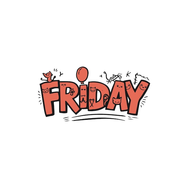 Vector a white background with a picture of a friday friday