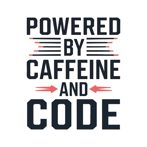 Vector a white background with a red and black text that says coffee and and and and and code