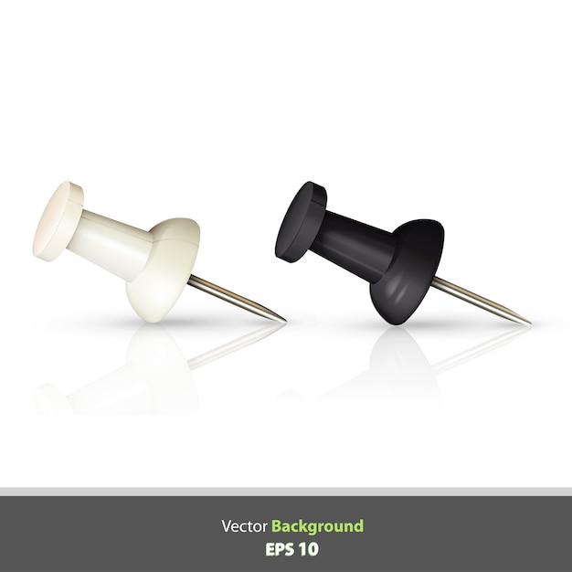 Vector white and black pushpin