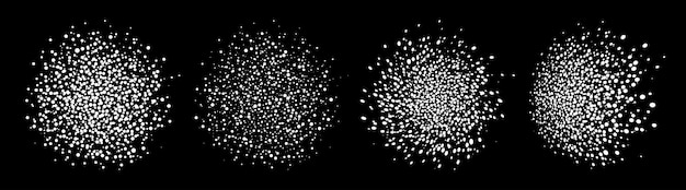 Vector white blobs of dots pattern set. blots of dot backgrounds. vector illustration