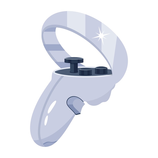 Vector a white and blue game controller with the number 2 on it.