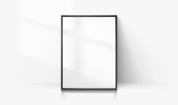 Vector white frame mock up realistic decoration wall on the white background vector illustration