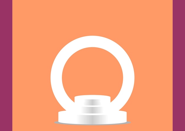 Vector a white horseshoe with a white ring on it