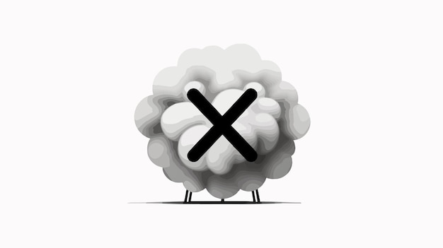 Vector a white sheep with a cross in the middle of it