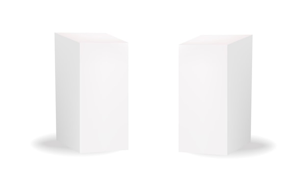 Vector white simple boxes isolated realistic packaging for products vector illustration