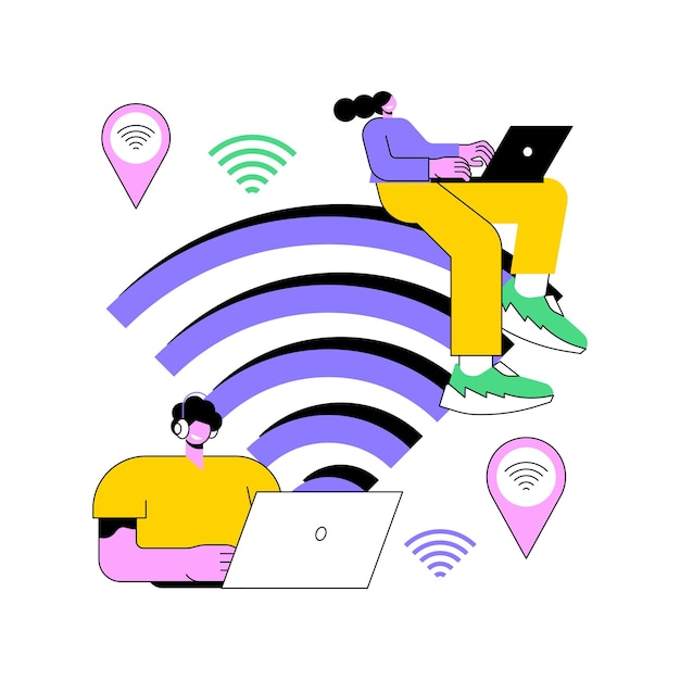 Vector wifi connection abstract concept vector illustration