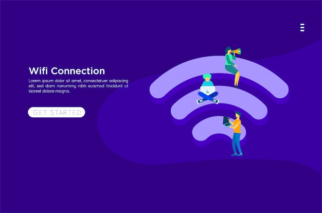 Vector wifi  flat illustration