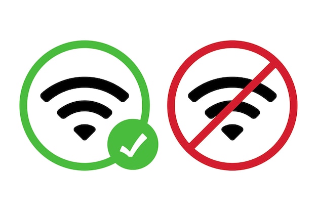 Vector wifi online and offline circles