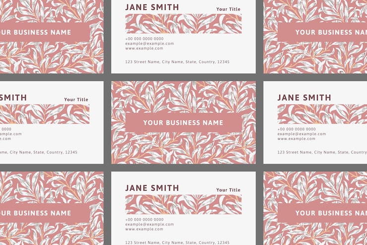 Vector william morris pattern business card template vector