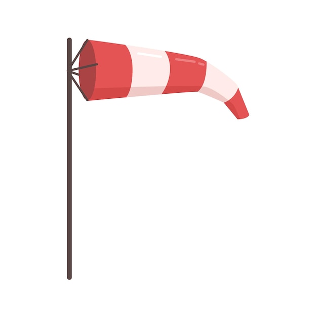 Vector windsock flat cartoon flag showing wind direction