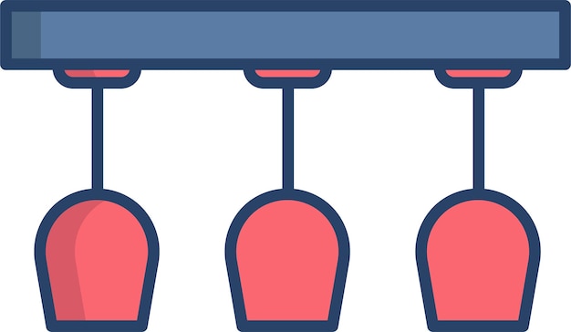 Vector wine glasssolid linear color vector illustration