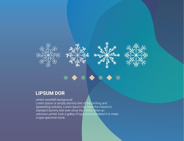 Vector winter background design of white snowflake with copy space