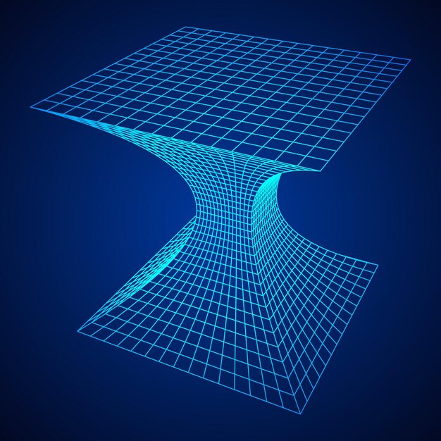 Vector wireframe mesh funnel connection structure big data visualization concept vector illustration