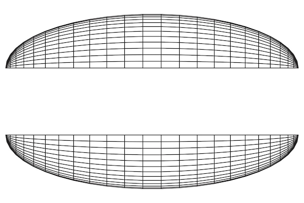 Vector wireframe mesh hemisphere shell connection structure digital data visualization concept vector