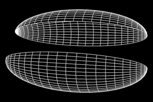 Vector wireframe mesh hemisphere shell connection structure digital data visualization concept vector