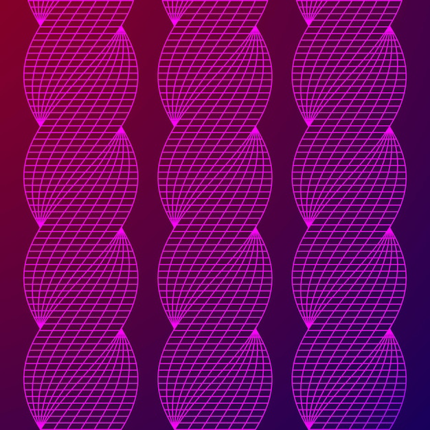 Vector wireframe mesh twist columns background connection structure big data visualization concept vector i...