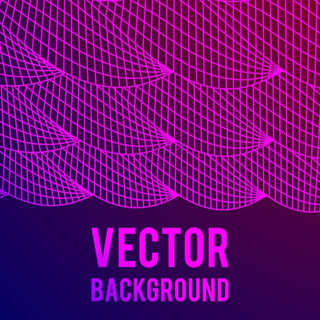 Vector wireframe mesh twist columns background with copy space connection structure big data visualization ...