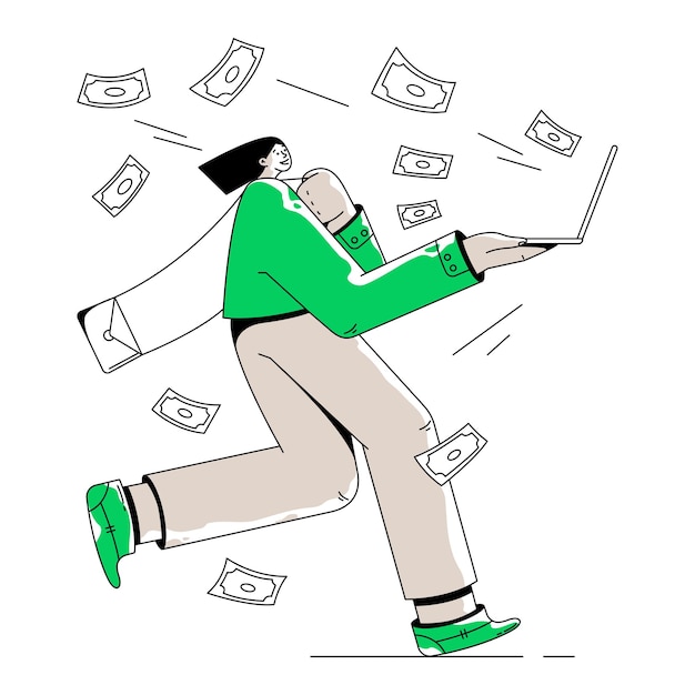 Vector woman received dividend payments