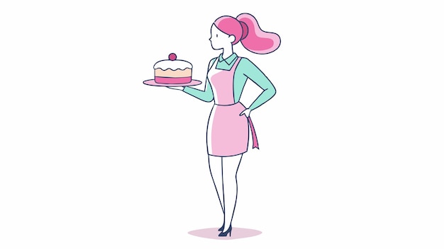Vector a woman with a cake on her head