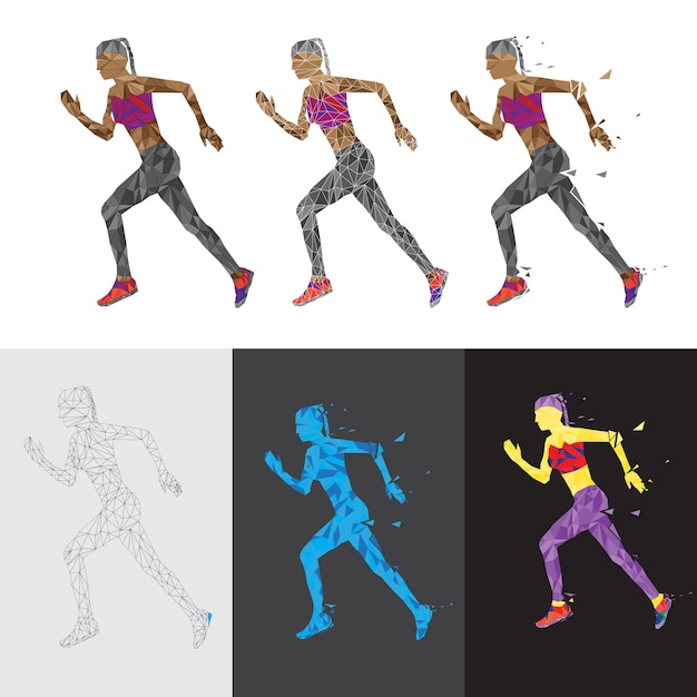 Vector women polygonal vector