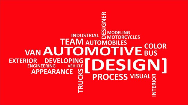 Vector word cloud automotive design