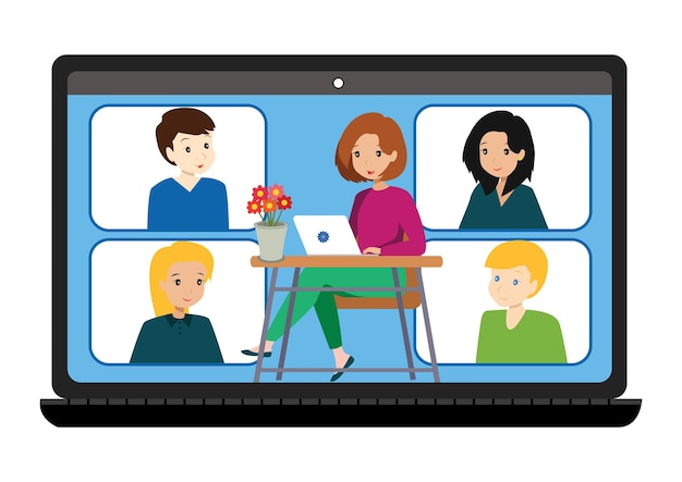 Vector working at home freelance people work from home