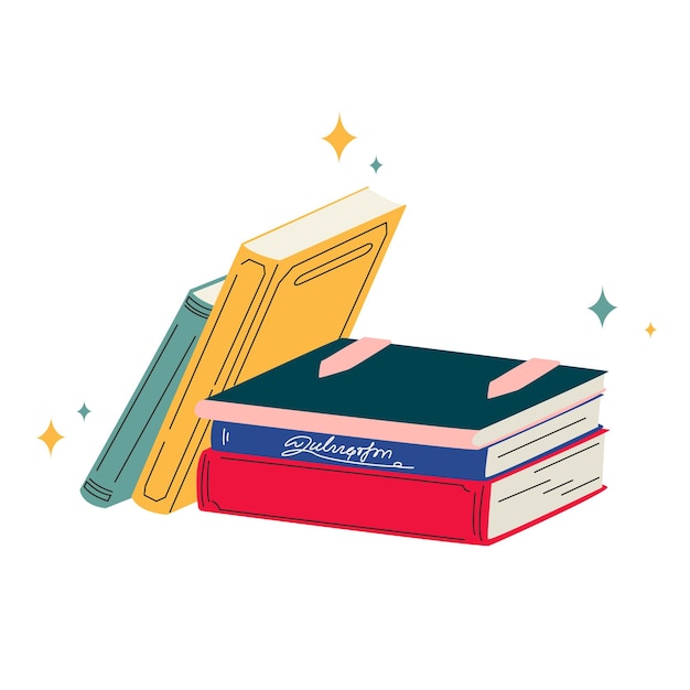 Vector world book day stack of books isolated on a white background