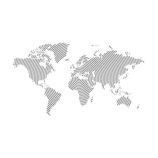 Vector world map halftone vector template