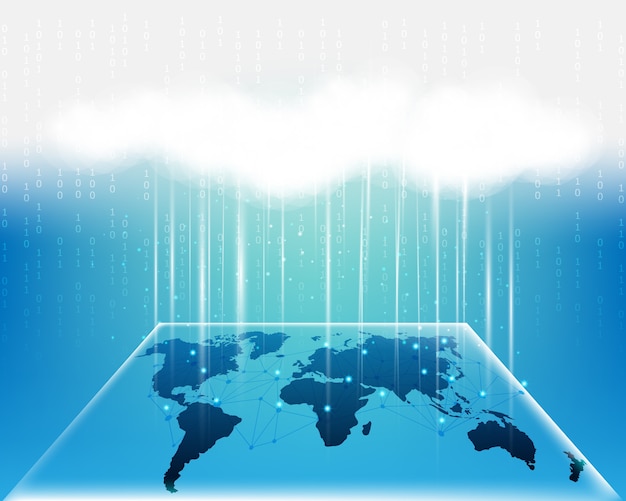 Vector worldmap and cloud computing 